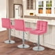 thumbnail image 5 of Set de taburetes de bar Yaheetech Ajustable Velvet Pink (2 unidades), 5 of 9