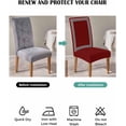 thumbnail image 4 of Stretch Chair Covers Set of 6, Greek Geometric Inspired Twist Line Universal Fit Elastic Decorative Dining Chairs Slipcovers for Wedding, Banquet, Abstract Key Pattern on Red, 4 of 6