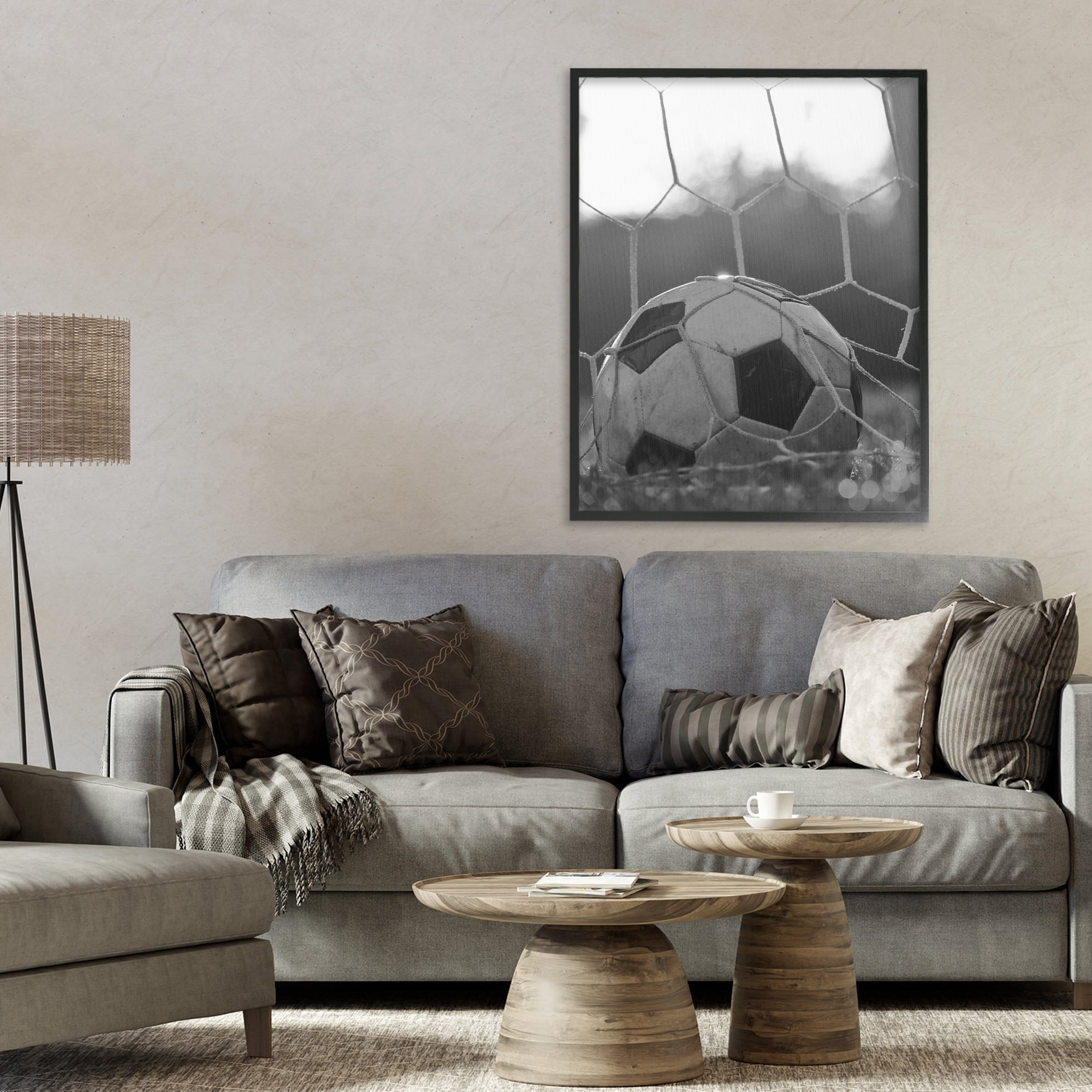 Stupell Industries Soccer Goal Score Black Framed Giclee Art, design by Marcus Prime