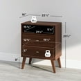 thumbnail image 3 of Prepac Milo Mid-Century Modern 2-Drawer Nightstand, 16"D x 22.5"W x 29.5"H, Cherry, 3 of 7
