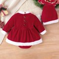 thumbnail image 4 of Zshosam Baby Christmas Bodysuit Girl Baby Girl Clothes Fall Winter Outfit Plaid Romper Long Sleeve Dress Lace Ruffles Christmas Bodysuit Size 12 18 Months,(Red 12-18 Months), 4 of 6