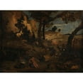 thumbnail image 2 of Jean-Baptiste-Camille Corot 18x15 Gold Ornate Wood Frame and Double Matted Museum Art Print Titled - Saint Jerome (After 1837), 2 of 4