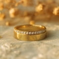 thumbnail image 4 of Diamond Full Eternity Thin Band Ring, Cigar Thick Wide Wedding Band Ring, Stackable Ring, Matching Band Ring, Statement Ring, April Birthstone Ring, 4 of 4