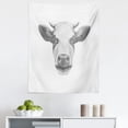 thumbnail image 1 of Farm Animal Tapestry, Detailed Hand Drawn Sketch Portrait of Cow with Horns Image, Fabric Wall Hanging Decor for Bedroom Living Room Dorm, 5 Sizes, Dark Grey Pale Grey, by Ambesonne, 1 of 1
