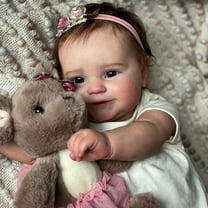 20 inch Reborn Baby Dolls Silicone Vinyl Full Body Realistic Newborn Toddler Doll with Brown Hair Anatomically Correct Washable Toy Gifts