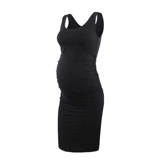 zanvin Robe de Grossesse pour Femmes, Femme Col Rond Uni Sans Manches Allaitement Grossesse Robe de Maternité d'Allaitement