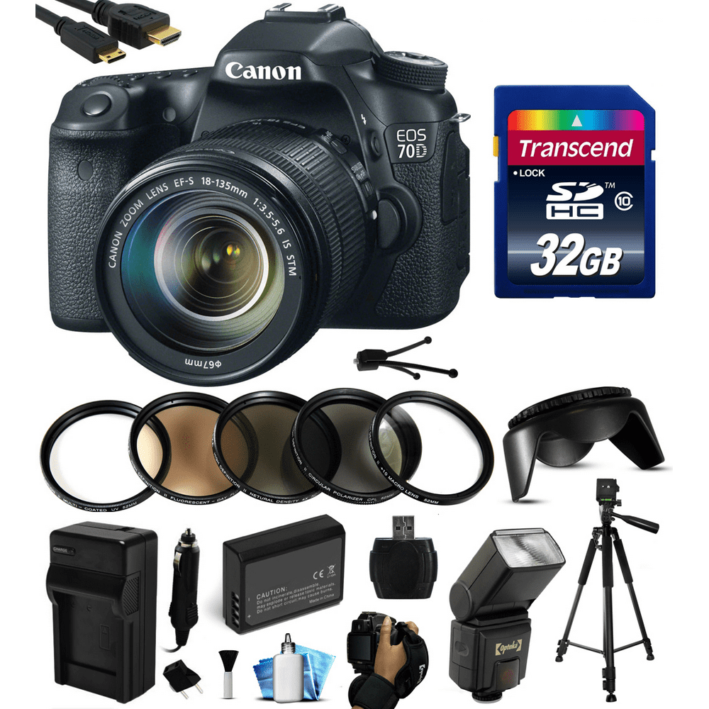 Canon EOS 70D Digital SLR Camera with 18135mm STM Lens with 32GB