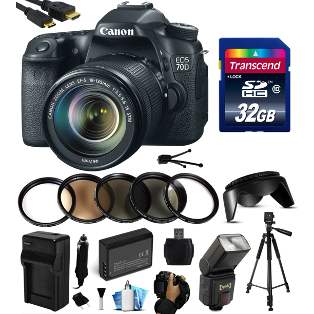 Canon EOS 70D Digital SLR Camera with 18135mm STM Lens with 32GB