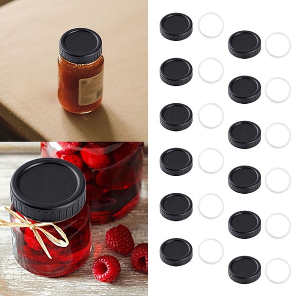 12 Pcs Regular Mouth Canning Jar Lids Leak Proof Jar Caps with Silicone Seals 70mm Colorful Reusable Food Safe Storage Lids for Jars Pickling Dry Food Organization