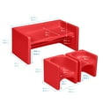 thumbnail image 2 of ECR4Kids Tri-Me Table and Cube Chair Play Set, Multipurpose Furniture, Red, 3-Piece, 2 of 9