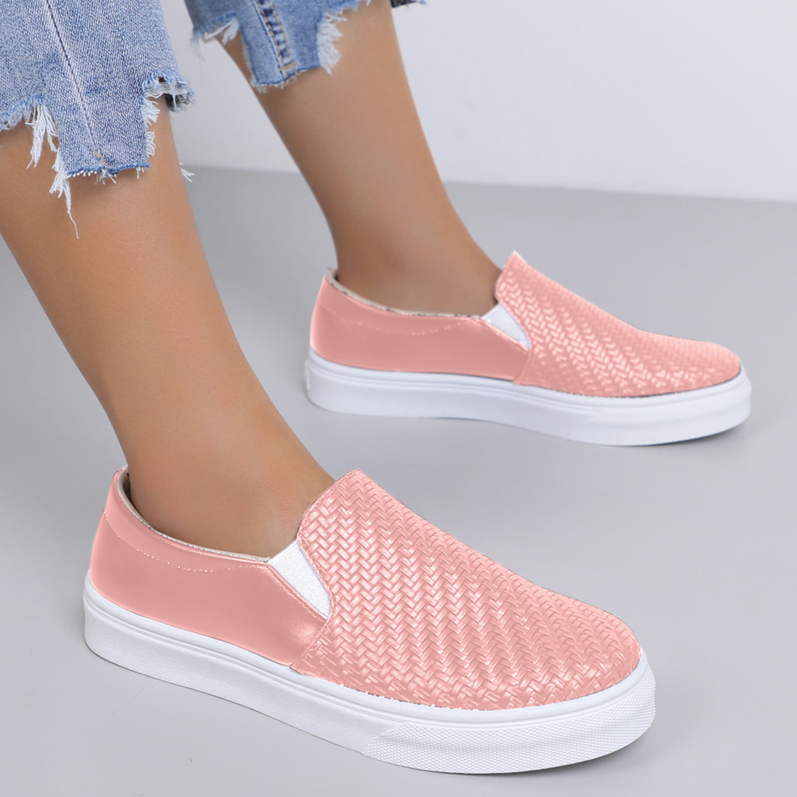 luchthaven zadel Voorwoord uikmnh Women Shoes Flat Solid Color Casual Shoes Soft Bottom One Foot  Penetrating Single Slip Non Slip Soft Bottom Breathable Casual Shoes Pink  6.5 - Walmart.com