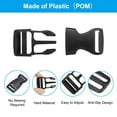 thumbnail image 3 of Plastic Quick Release Buckle, 12 Pack Plastic Quick Side Release Clips with 24 Pack Tri-Glide Slide Black 1", 3 of 6
