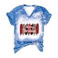 thumbnail image 1 of Camisas Navideñas Para Mujer Con Estampado Casual de Manga Corta Suelta Con Cuello en V Odeerbi ODB202585, 1 of 5