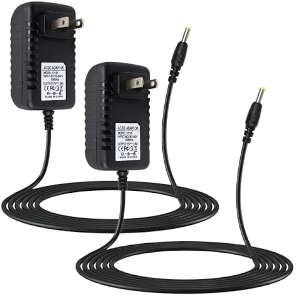 Chenchen 2 Pcs Power Cord for Alexa Dot 3rd / 4th / 5th Gen 2022, Echo Show Black Charger Cable - 1.5M Long Power Adapter