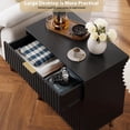 thumbnail image 4 of Negra fluted 3 - cajón cómoda dormitorio - moderno nightstand con deep cajones, chest of cajones con de anchura top, de madera organizer y side mesa sala de estar, hallway, o niños room, 4 of 8