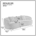 thumbnail image 6 of 3 Seat Curved Leisure Sofa, Lazy Sleeper Sofa Upholstered Cloud Sofa Couch with Curved Thickened Backrest, Modern Lounge Couch for Living Room Bedroom Office, 86.61”Wx35.43”Dx27.55''H, Grey, 6 of 6