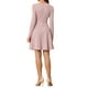 thumbnail image 3 of Vestido A-Line Elegante de Cuello Redondo con Botones para Mujeres INSPIRE CHIC en Cuadros Houndstooth L Rosa, 3 of 6