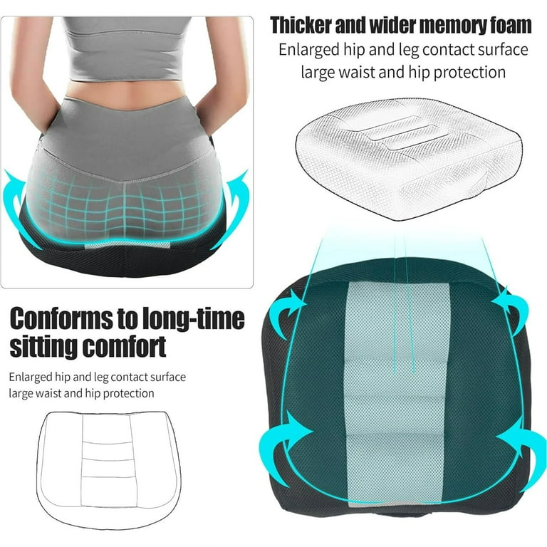 OhhGo Car Booster Seat Cushion Heightening Height Boost Mat Anti Slip Thickened Cars Seat Pad Portable for Short Car Driver Adult Home Office Chair