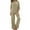 Khaki, variant on Aboser Womens Lounge Sets 2 Piece Outfits Casual Cotton Linen Tracksuits 3/4 Sleeve Tops and Palazzo Pants Matching Outfit