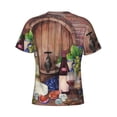 thumbnail image 6 of Vsdgher Bottle Glass Red Wine Print Men's Dry Fit Mesh Athletic Shirts Moisture Wicking Tennis T-Shirt Tops, 6 of 9