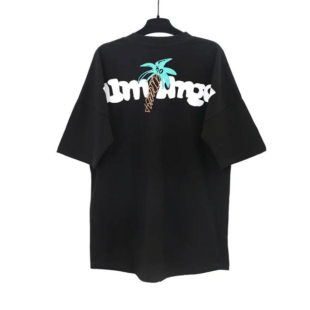 Camiseta de manga corta con cuello redondo para hombre y mujer, Camisa de algodón de alta calidad con estampado de viento, informal, Verano