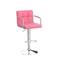 thumbnail image 4 of Taburete de Bar Yaheetech de Terciopelo Giratorio Ajustable Rosa 92-113 cm, 4 of 9
