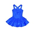 thumbnail image 6 of YEAHDOR Kids Girls Jazz Tap Dance Costume Sequins Bowknot Ballet Leotard Dress Royal Blue 16, 6 of 7