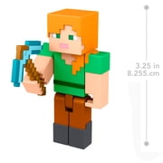 Minecraft Alex Action Figure & Accessory with Portal Piece, 3.25-in Scale Toy