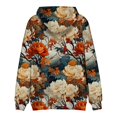 thumbnail image 5 of Men's Oversized Flowers Print Hooded Sweatshirt, Long Sleeve Loose Fit Casual Pullover for Fall Winter, Graphic Hoodie,Beige,L, 5 of 5