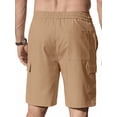 thumbnail image 3 of GENTS BLISS Cargo Men Linen Shorts Elastic Waist Drawstring Shorts for Men Summer Beach Shorts with Pockets, 3 of 11