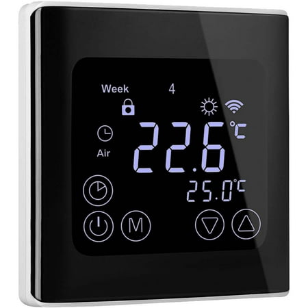 Programmable Thermostat, Floureon Smart Heat Pump Thermostat for Home with Large LED Backlight Touch Screen, Programmable LCD Touchscreen Heating Thermostat, (Best Smart Home Thermostat)