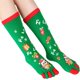 thumbnail image 4 of Calcetines con estampado de copos de nieve y muñeco de nieve de dibujos animados para mujer, calcetines con cinco dedos, calcetines informales de algodón suave, regalo de Navidad, 4 of 5