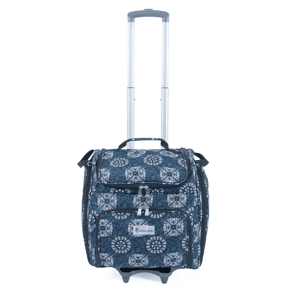Handy Sandy Crafter’s Tote Bag Organizer, Storage Bag for Craft Supply, and Scrapbooking Carrier w/Handle and Wheels-Blue MD
