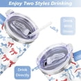 thumbnail image 5 of Red and Blue Bow Ties 40 Oz Tumbler with Handle Lid and Straw Stainless Steel Double Walled Vacuum Insulated Cup Merry Christmas Gifts Tumbler for Women Men Friends Outdoor Indoor, 5 of 6