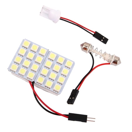 Car Interior LED 24SMD Panel T10 Dome Bulb Festoon Trailer Light White