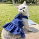 thumbnail image 1 of Vestido de Mezclilla para Perros y Gatos, Ajustable, Ideal para Perros y Gatos Pequeños, con Linda Falda con Volantes., 1 of 6