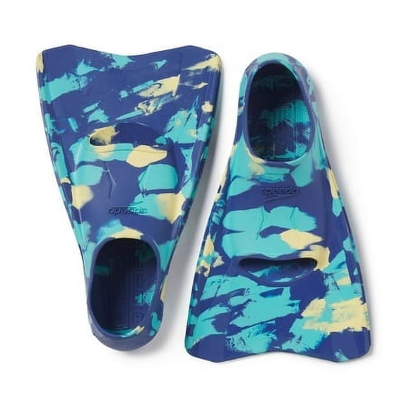 Speedo Kids' Swim Fin in Blue Marble, Small (9-10)