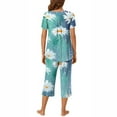 thumbnail image 4 of Tnhcen 2 Piece Women's Comfy Short Sleeve Pajama Sets Capri Pants Nightwear Homewear Set S-3XL, 4 of 6