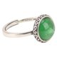 thumbnail image 2 of Anillo de esmeralda redondo vintage plata de ley 925 chapado en oro blanco de 18 quilates anillo de mujer nano esmeralda verde, 2 of 8