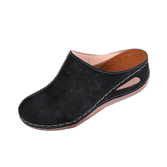 Xfvqtps Womens Wedge Slide Sandals Casual Closed Toe Non Slip Soft Sole Mule Slip on Shoes for Indoor Outdoor Daily Wear