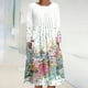 thumbnail image 1 of ICHUANYI Clearance Women's Casual Round Neck Long Sleeve Folding Floral Printed Dresses(White, XXL) ICHUANYI WER2023081203773, 1 of 5
