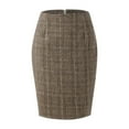 thumbnail image 2 of qolati Skirts for Women 2024 Trendy High Waist Plaid Skirt Elegant Bodycon Pencil Wool Mini Skirts, 2 of 7