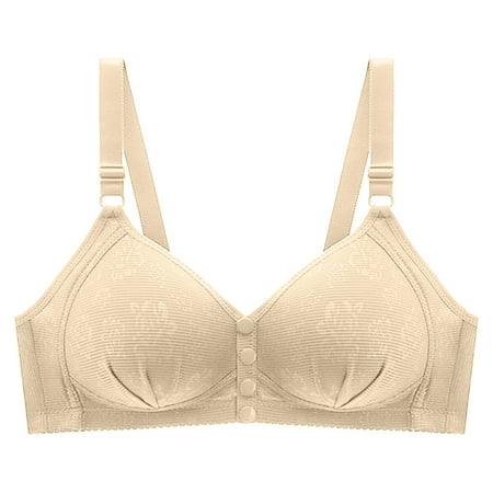 Ramiter Sexy Lingerie for Women Dry Running Underwear Woman Shockproof Size Large with String Bras Quick Fitness 44 Beige