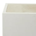 thumbnail image 6 of DecMode White Fiberclay Ceramic Rectangular Indoor Outdoor Planter with Brown Wooden Legs, Set of 2 21", 17"W, 6 of 18