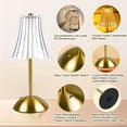 thumbnail image 2 of 1/2 Set Crystal Wireless Table Lamp Rechargeable Gold Retro LED Desk Lamp Portable Touch Three Color Night Light, 2 of 7