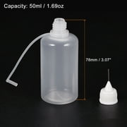 Uxcell Needle Tip Bottle Precision Plastic Applicator 50ml with White Cap, 10 Count
