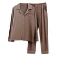 thumbnail image 2 of Gift TIMIFIS Mens Pajama Set Soft Long Sleeve Pajamas for men Lightweight Button Up Sleepwear Lounge Pjs Set With Pockets pring/Summer, 2 of 3