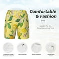 thumbnail image 6 of Picia Lemon pattern Mens Swim Trunks with Compression Liner Stretch Beach Shorts Quick Dry with Zipper Pockets No-Chafing Board Shorts-Large, 6 of 9