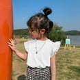 thumbnail image 2 of Gubotare Toddler T Shirts Stylish Tropical Crop Top for Little & Big Girls Cool Summer T-Shirt Clothes Size 4T 5T (White,4-5 Years), 2 of 4