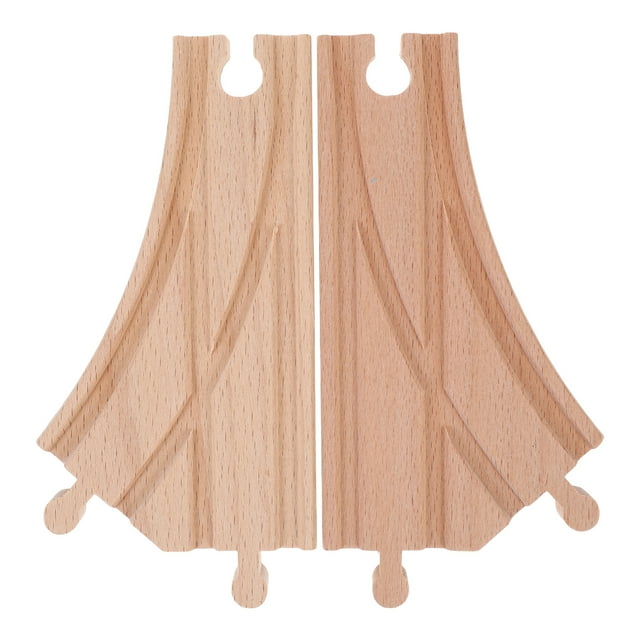 Accesorios de vías de trenes de madera de 2 piezas Piezas de vía de ferrocarril de juguete educativa para niños Compatibles con el tren Thomas Double Pin